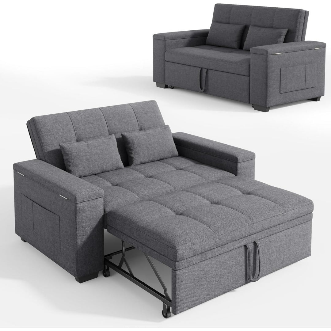 Divano letto grigio 175x116 cm