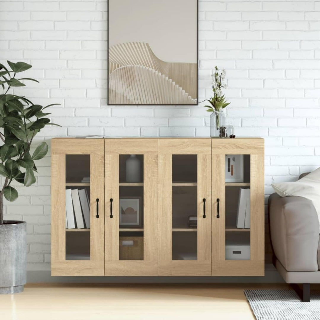Armadio Casa Giardino, Armadietti a Parete 2 pz Rovere Sonoma Legno Ingegnerizzato