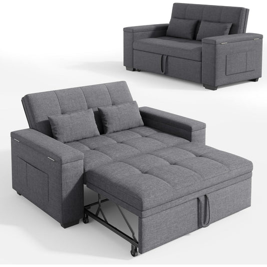 Divano letto grigio 175x116 cm