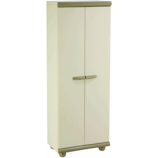 Armadio Gardiun Armadio da giardino Resina Nebrasca 62,5 x 39 x 175 cm Beige 2 ante