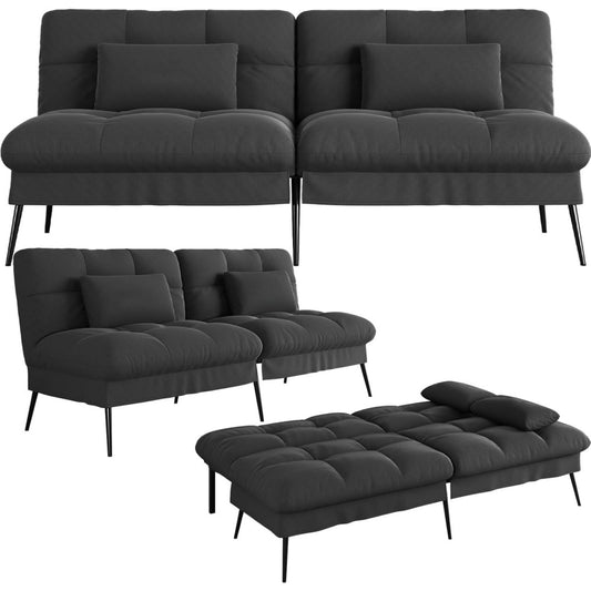 Divano letto pieghevole nero